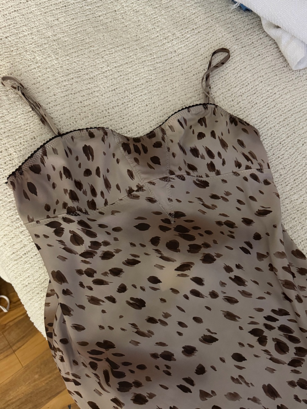 Jenni Taupe Frankie's Bikini Slip Dress with Brown Leopard Spots